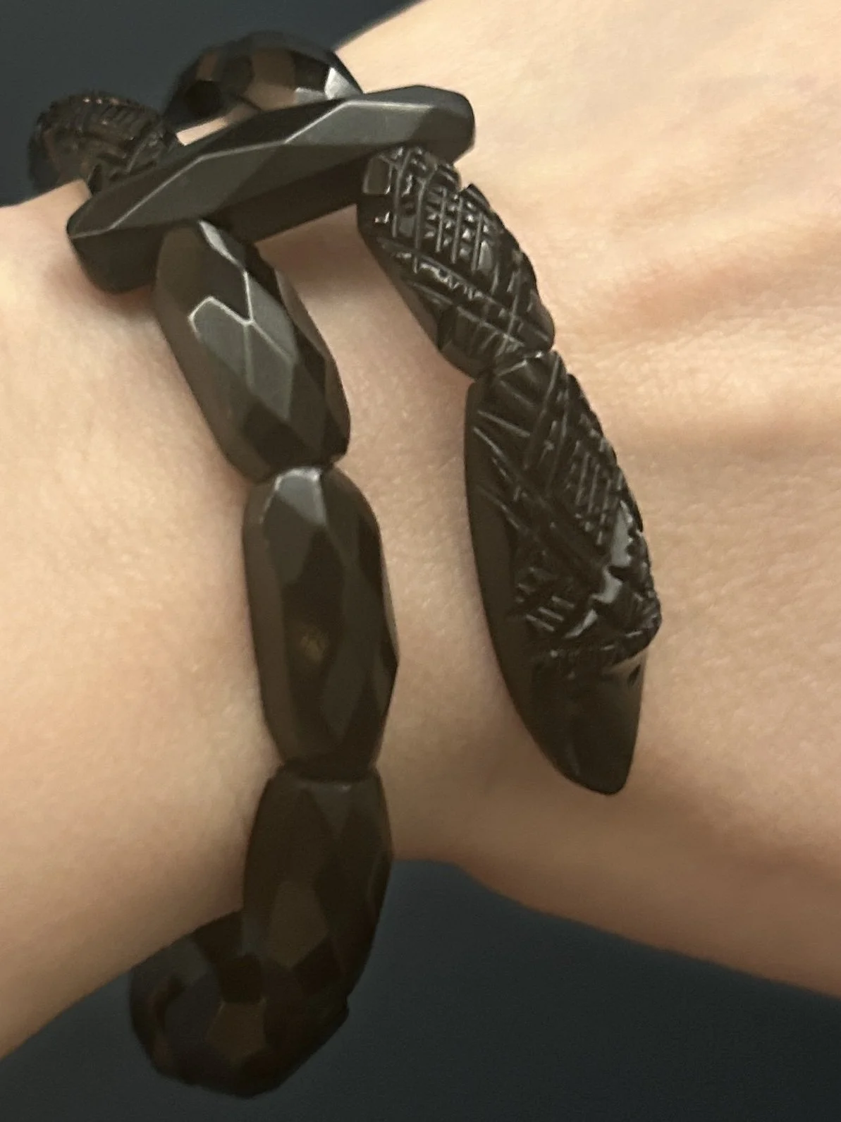 Victorian Whitby Jet Snake Bracelet