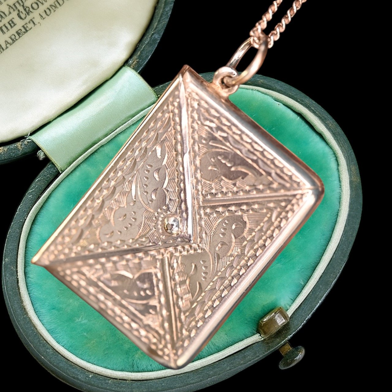 Edwardian Sterling Silver Novelty Envelope Locket Pendant 1910