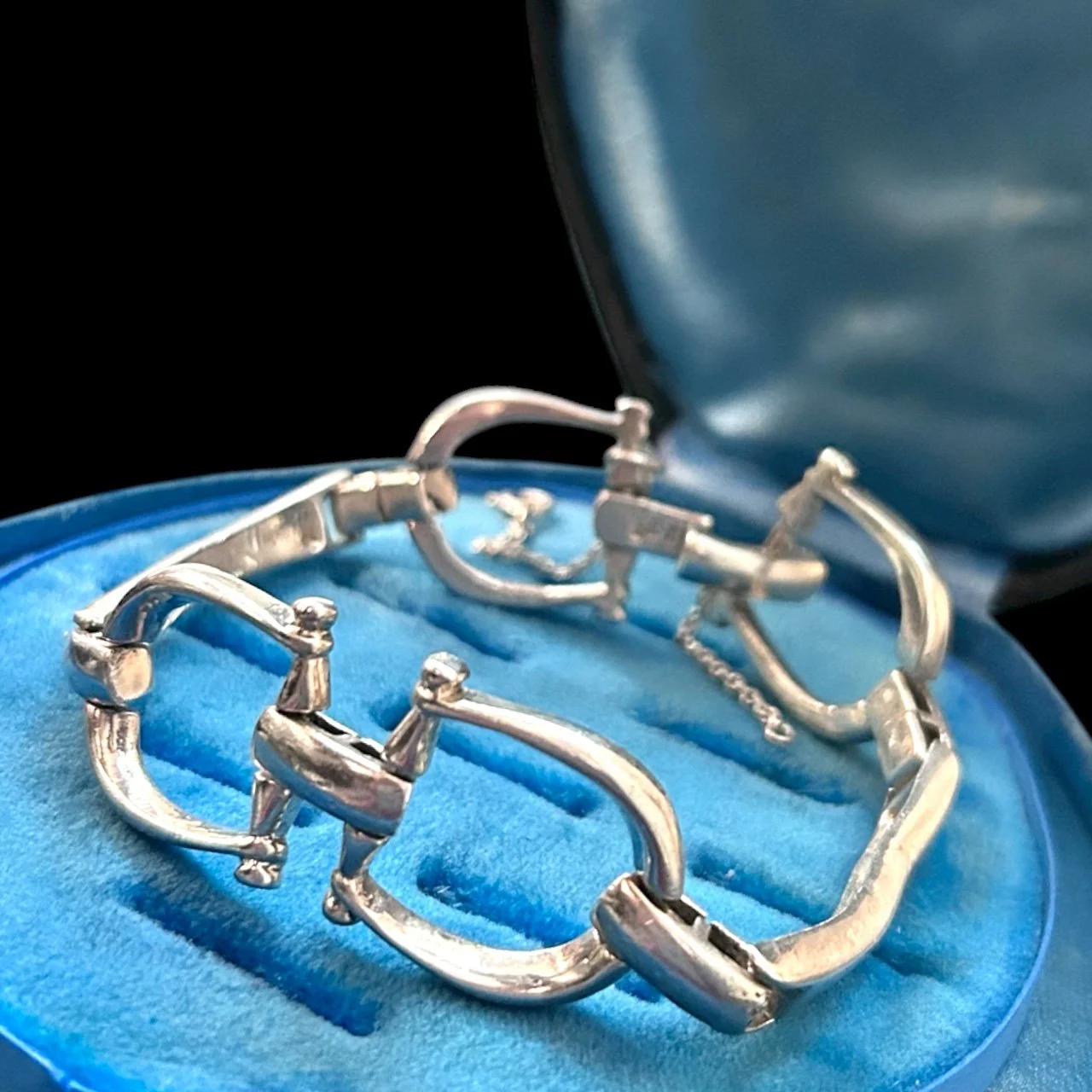 Vintage Silver Equestrian Snaffle Bit Bracelet