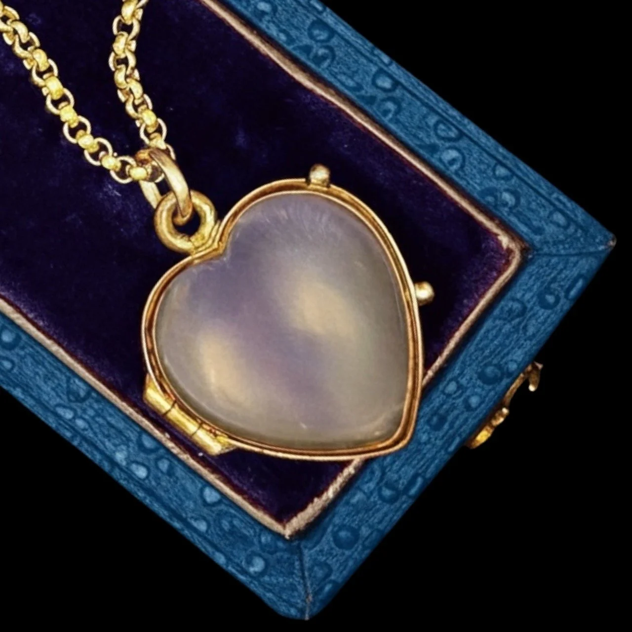 Pool of Light Rock Crystal Heart Locket 9ct Gold