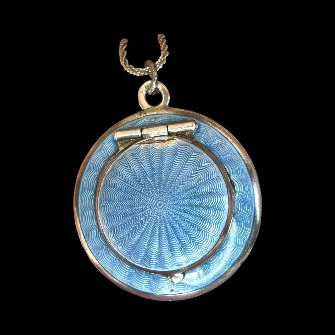 Antique Jewelry Blue Locket Real Silver