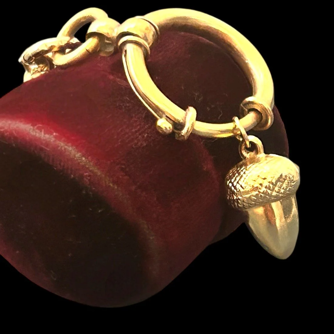 Mid-Century 9ct Gold Mini Acorn Charm