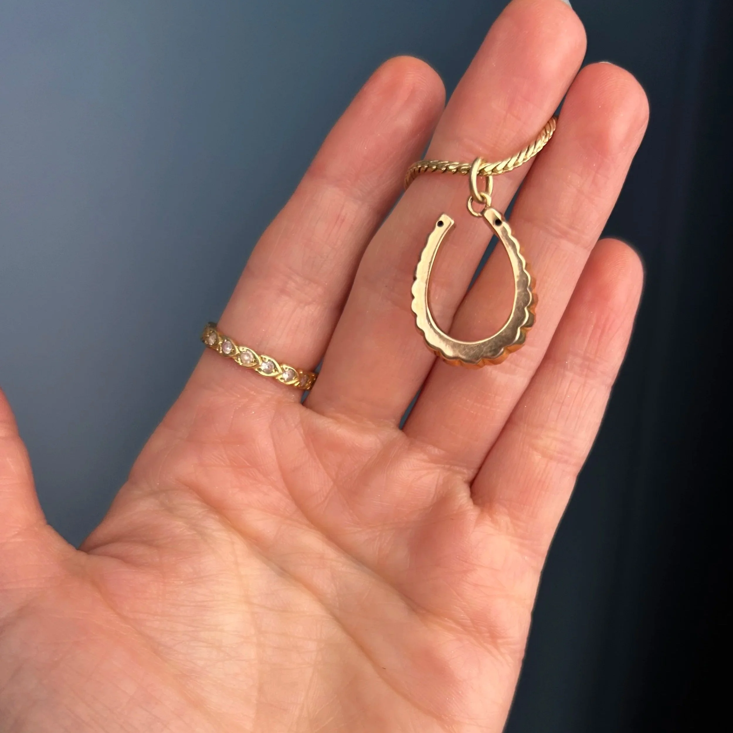 Victorian Horseshoe Pendant 15ct gold - OLD RUBY LUCK