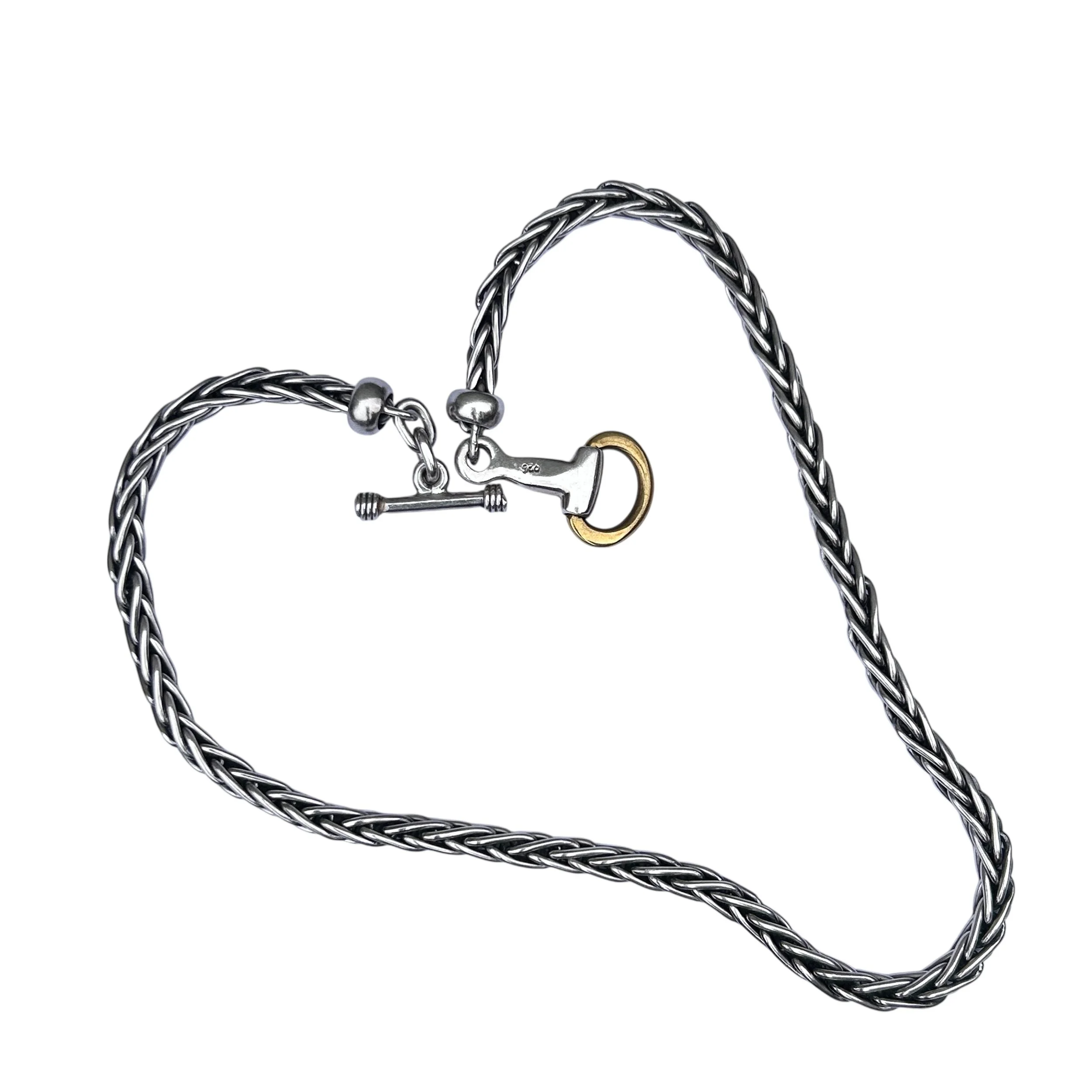 Vintage Jewelry Silver Chunky Chain OLD RUBY LUCK