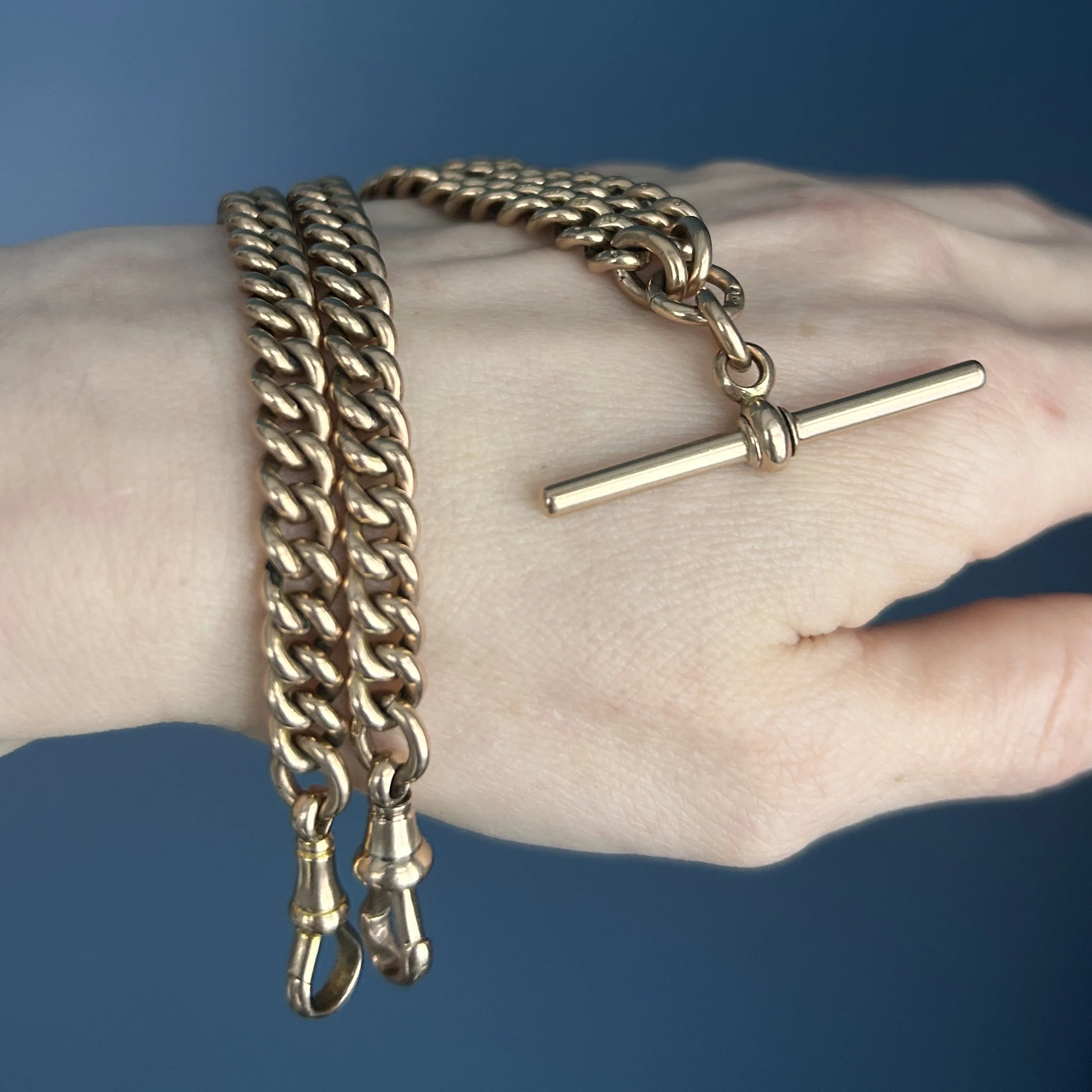 Solid Gold Antique Jewelry Albert T Bar Chain