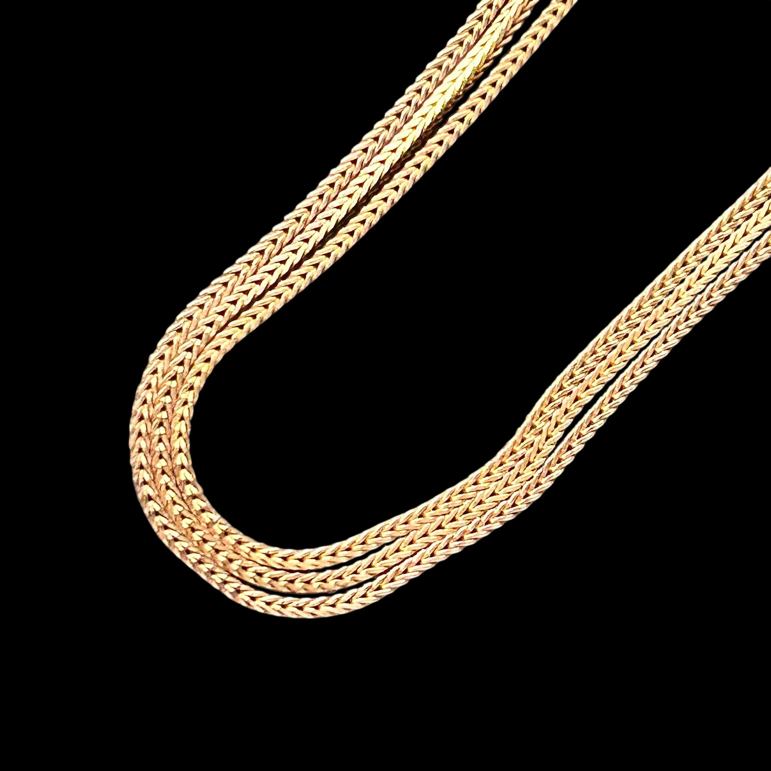 Vintage 9ct Gold Slinky Chunky Foxtail Chain Extra Long 24"