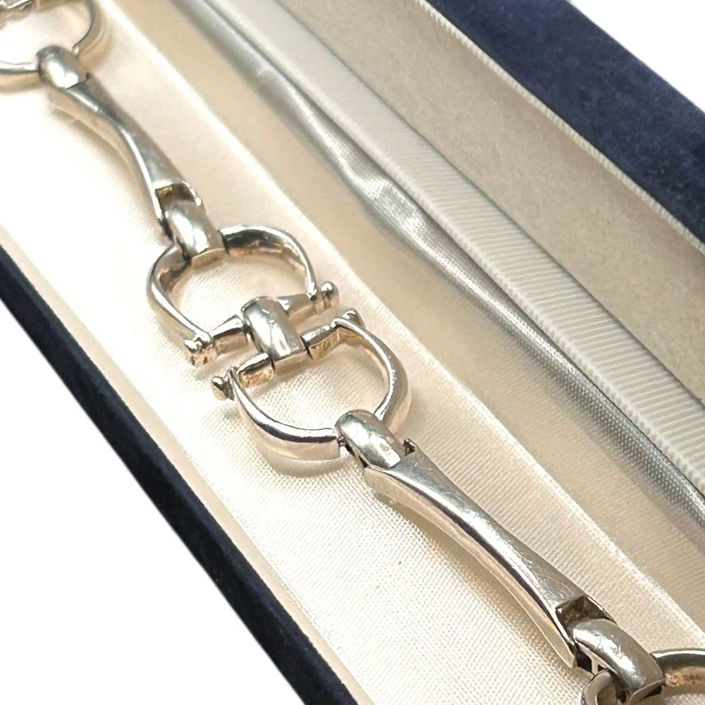 vintage silver snaffle bit bracelet OLD RUBY LUCK