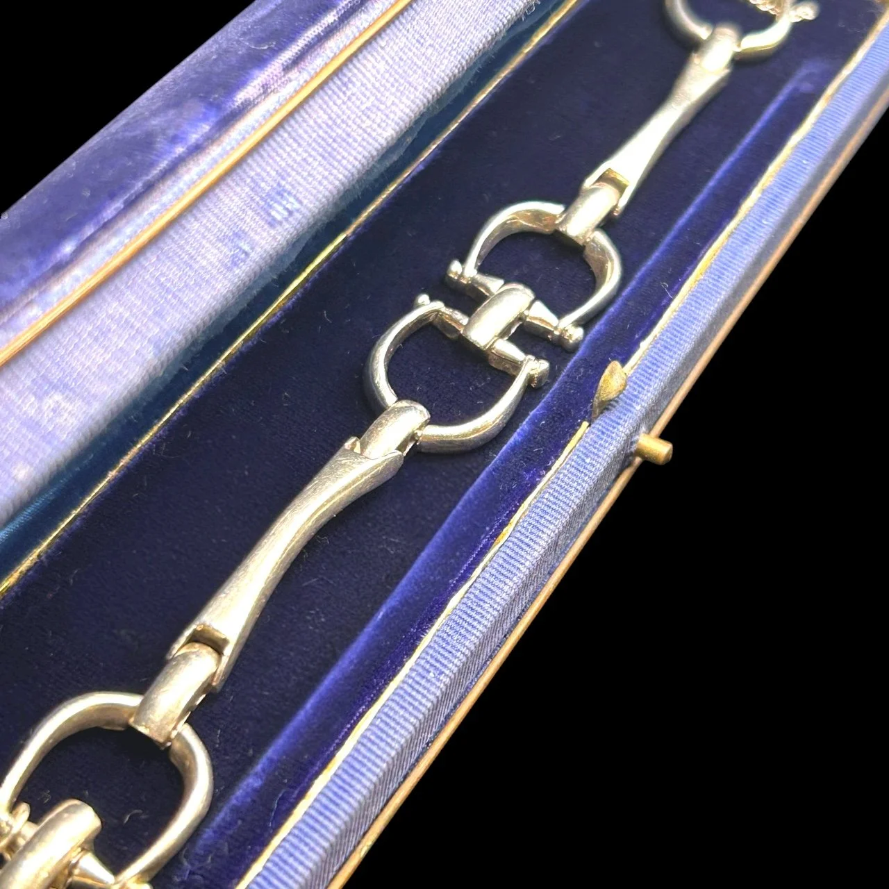 vintage silver snaffle bit bracelet OLD RUBY LUCK