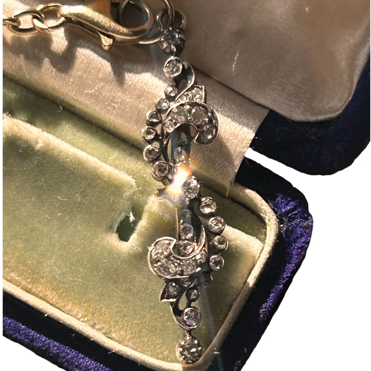 Victorian Old Cut Diamond 'S' Initial Pendant