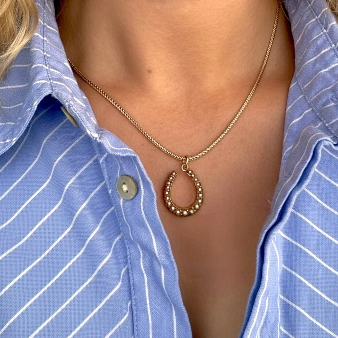 Pearl Charm 15ct Gold
