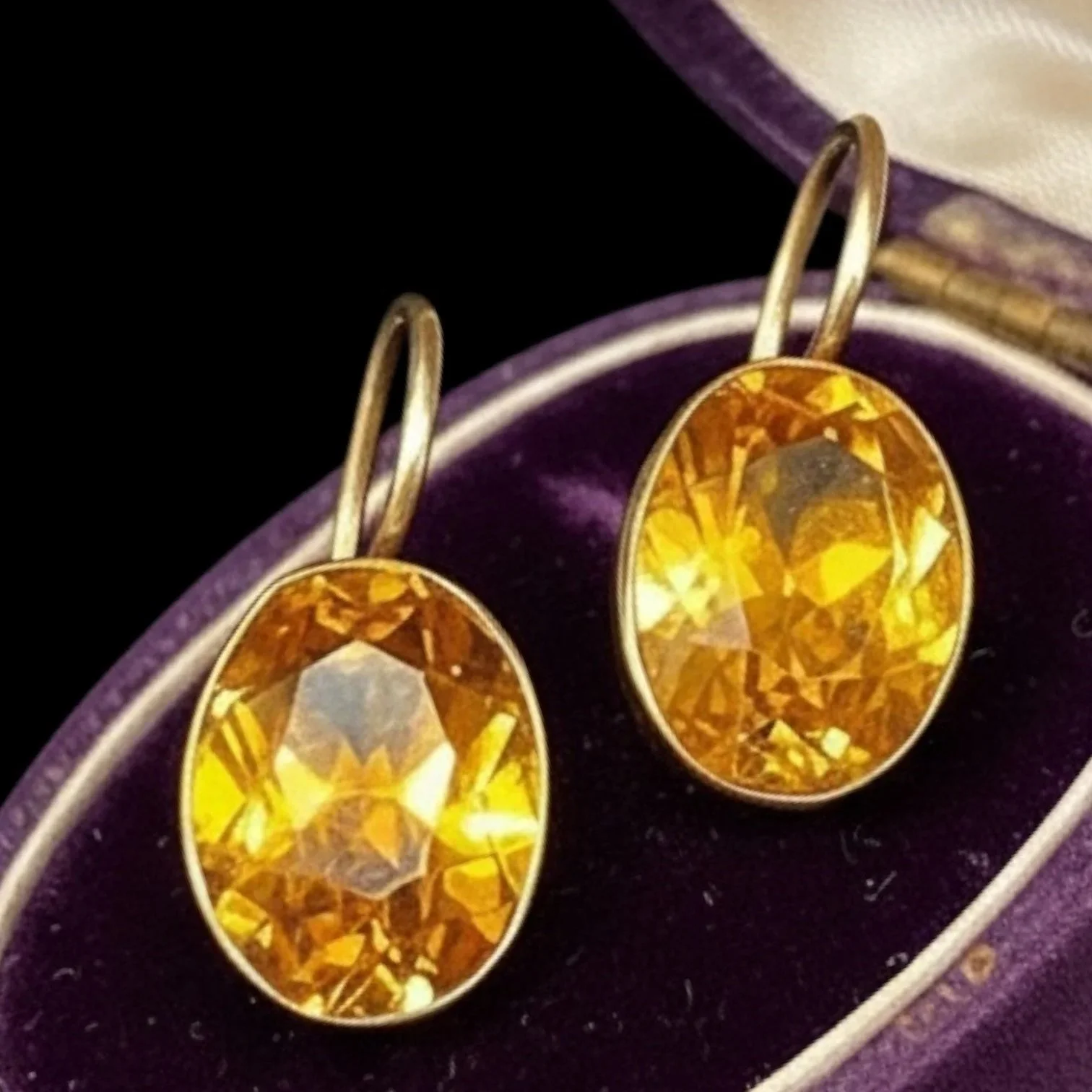 Victorian Silver and 9ct Gold 'Sun' Paste Earrings