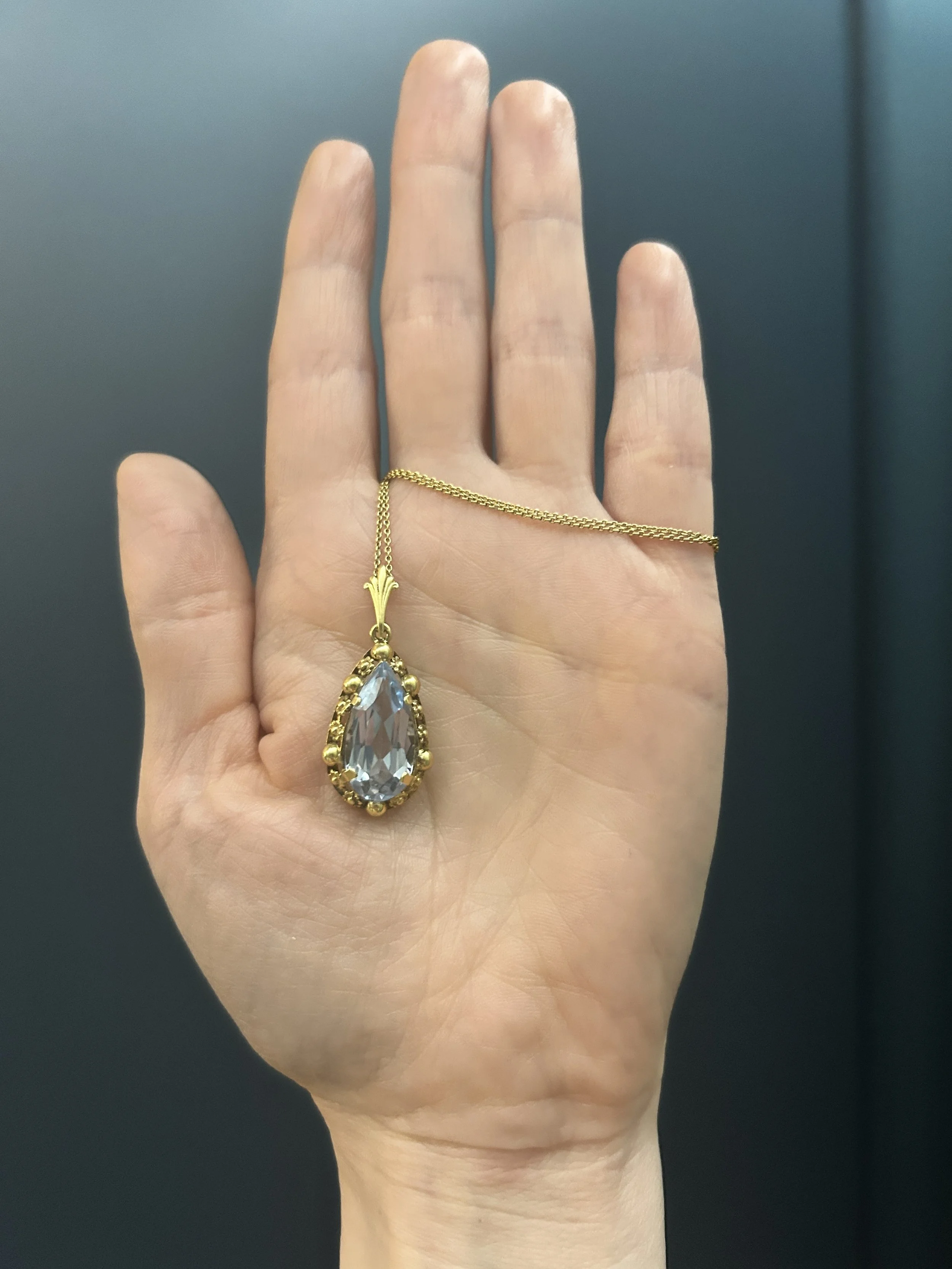 aquamarine vintage necklace 14ct