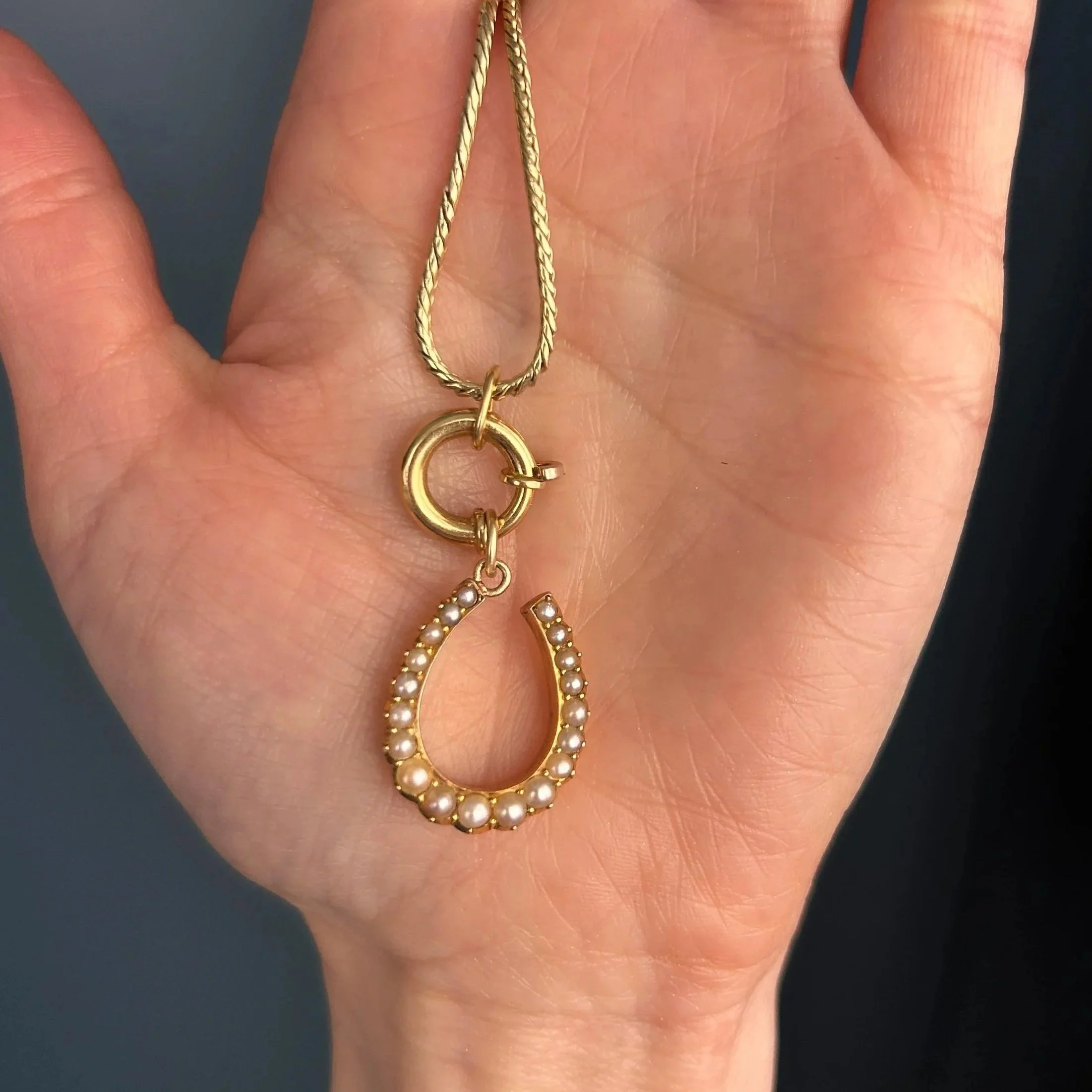 Pearl Horse Shoe Necklace