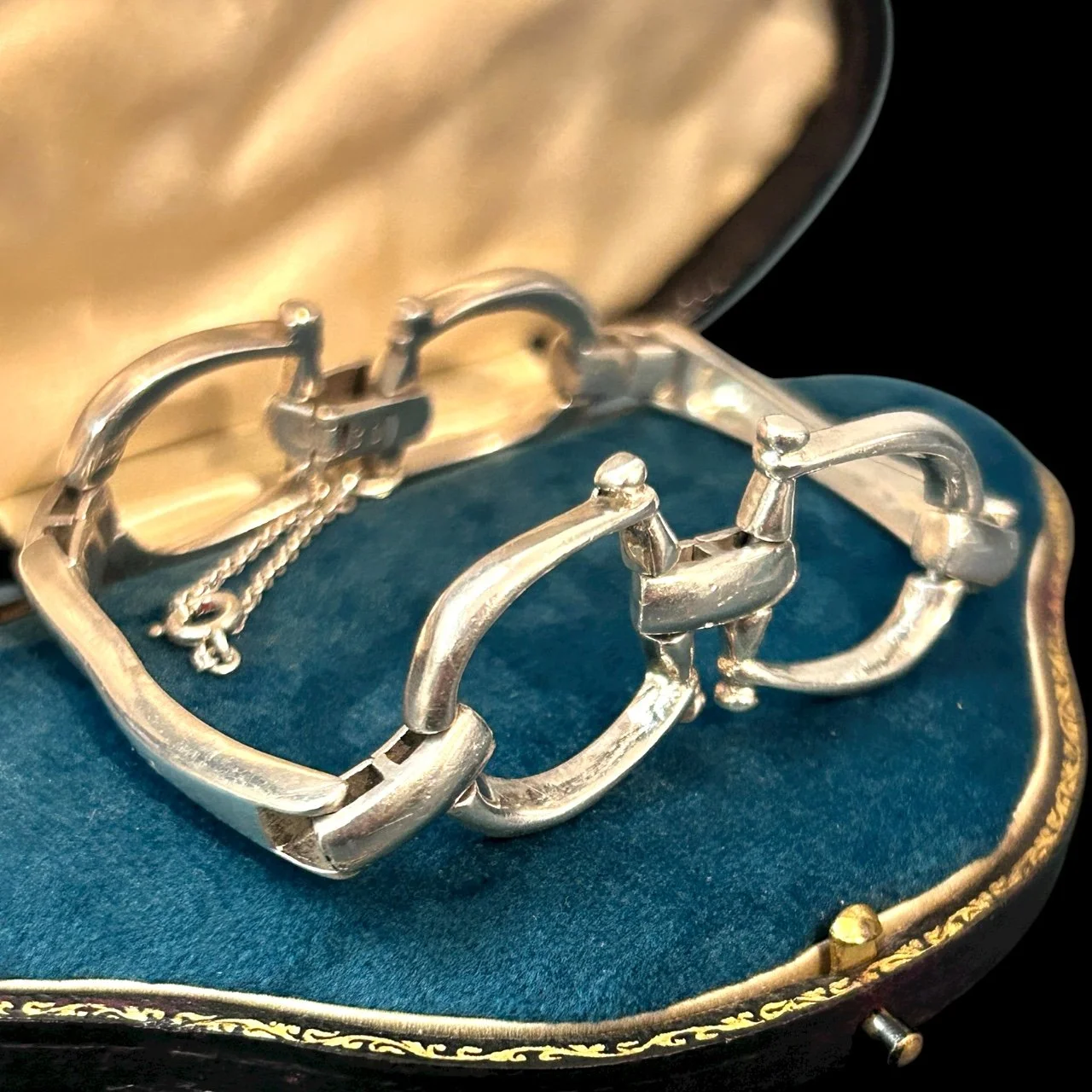 vintage silver snaffle bit bracelet