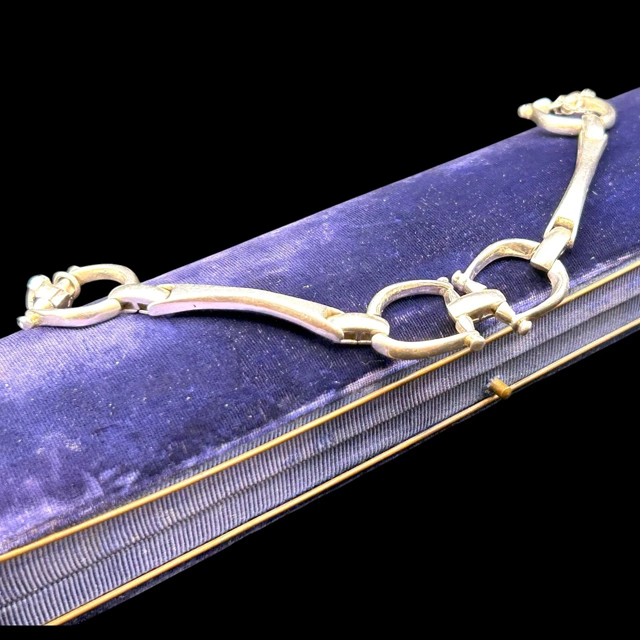 vintage silver snaffle bit bracelet