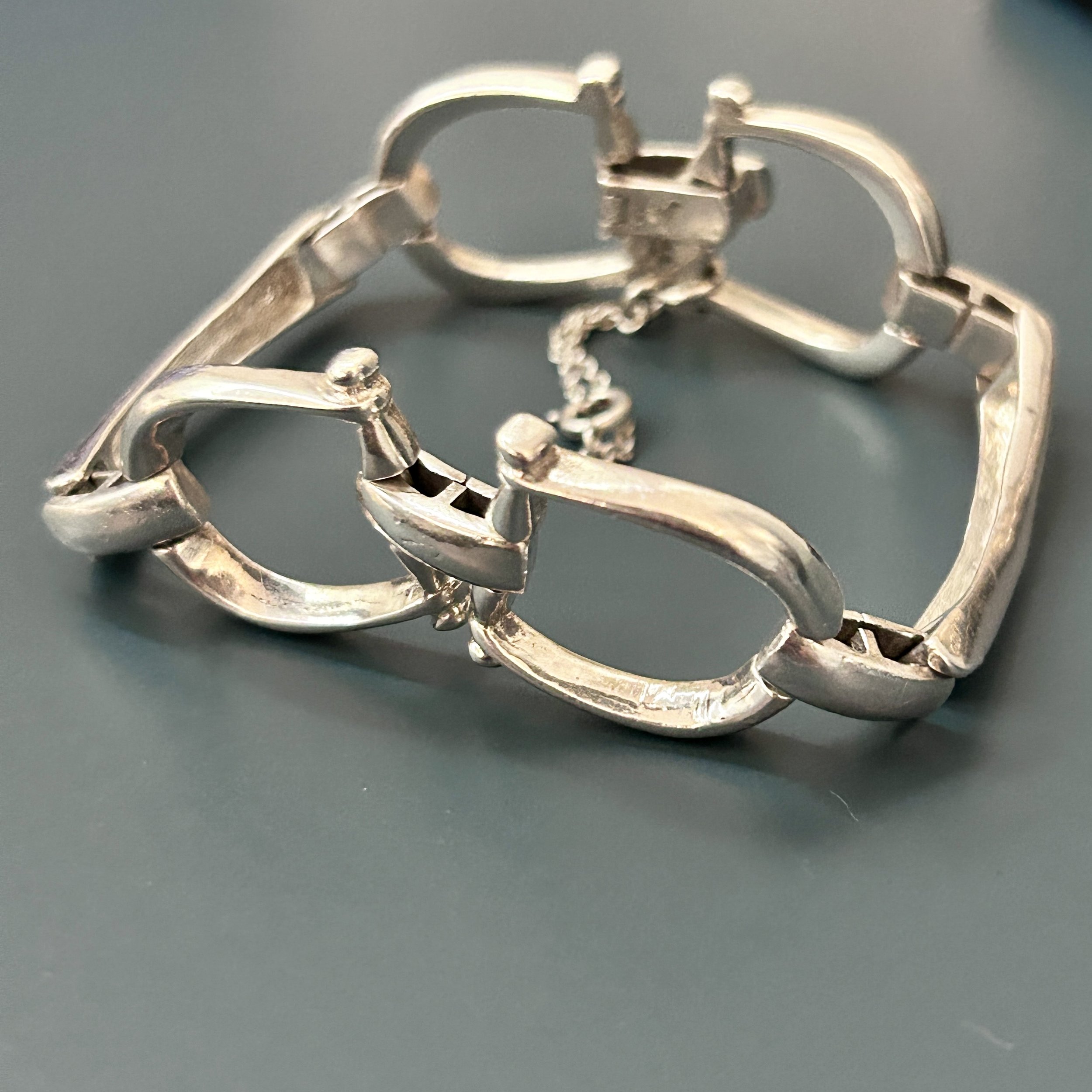 vintage silver snaffle bit bracelet