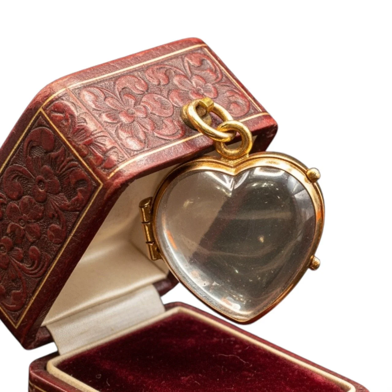 Pool of Light Rock Crystal Heart Locket 9ct Gold
