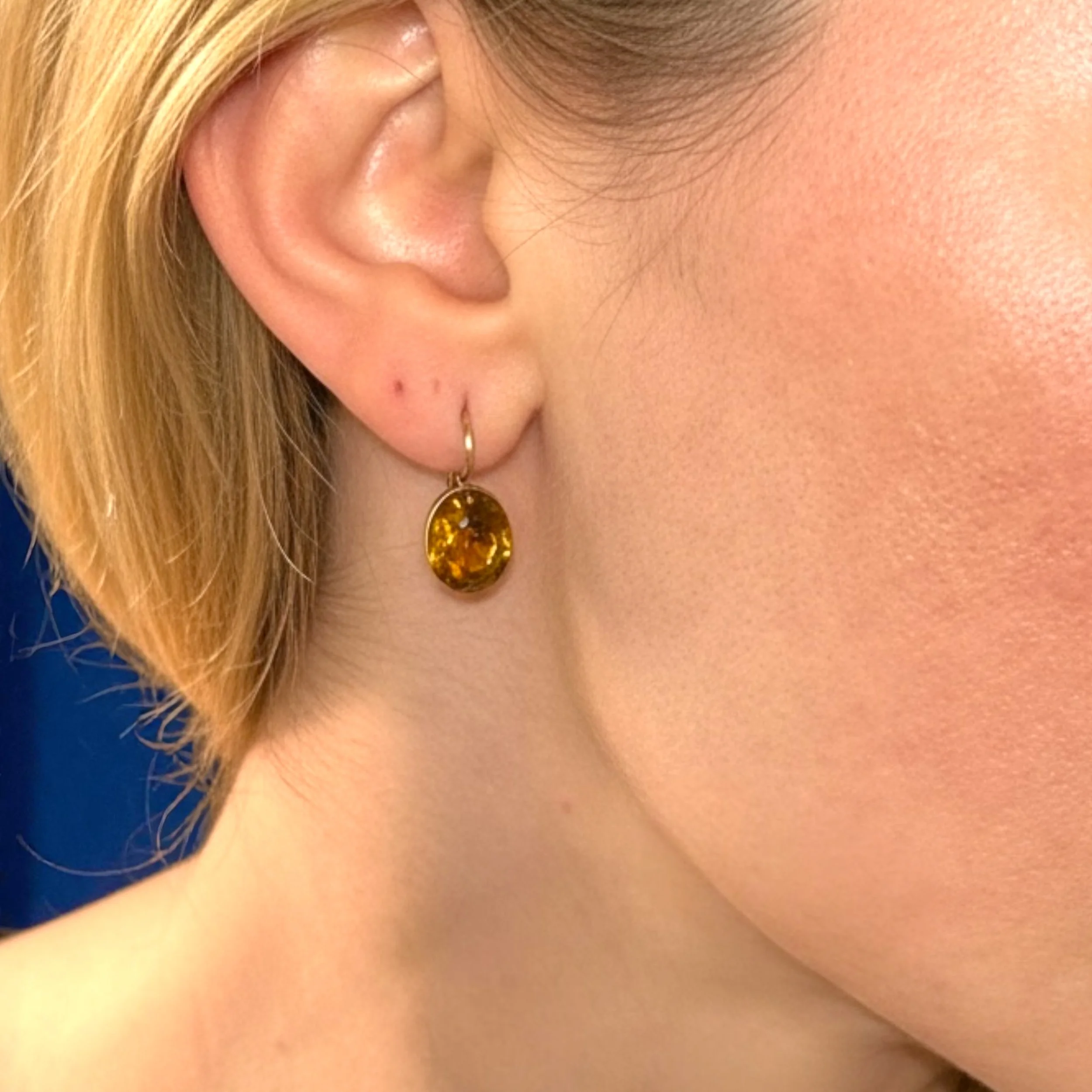 Antique paste earrings 9ct Gold