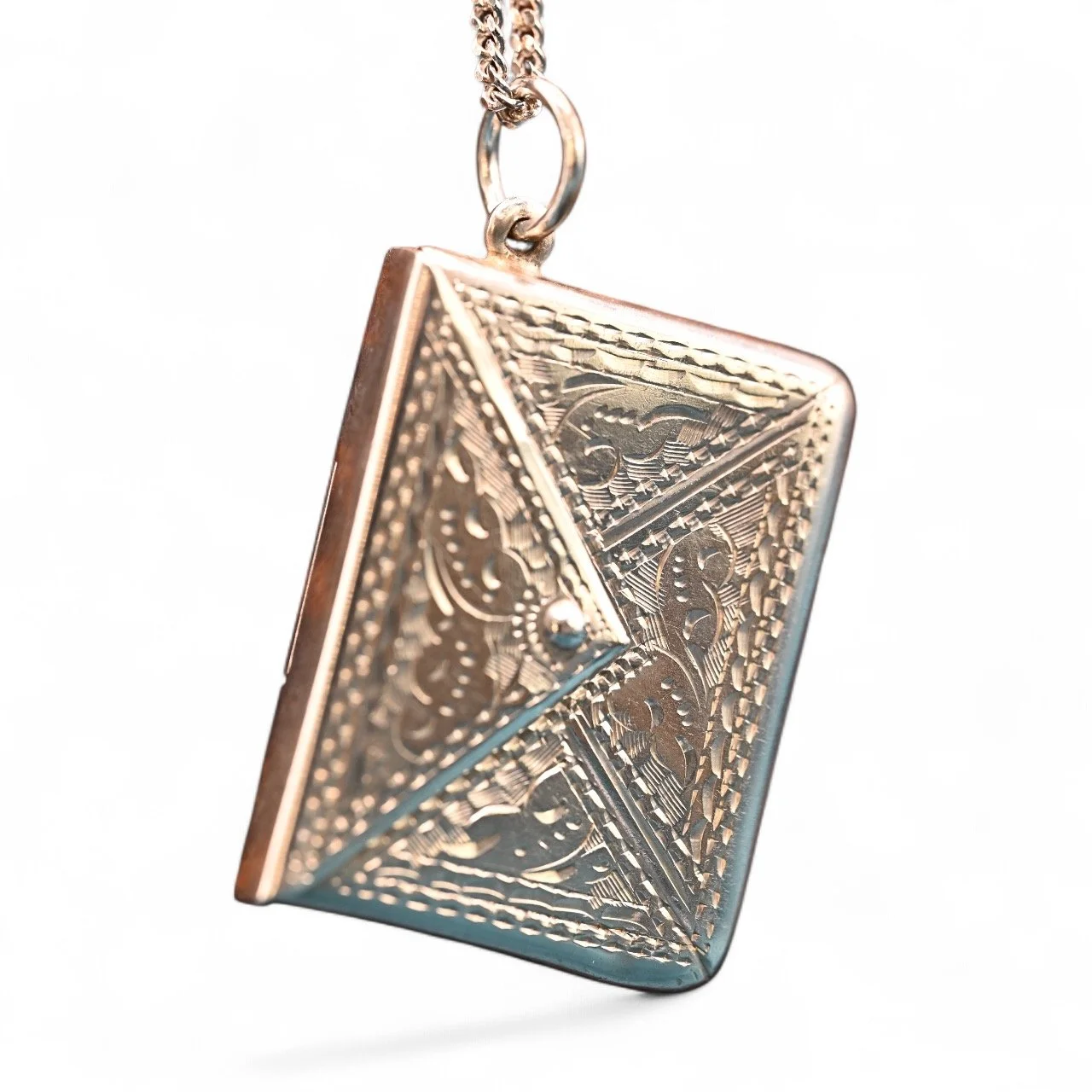 Novelty Charm Envelope Pendant Silver Antique