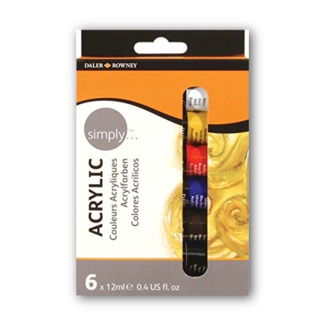 Simply Acrylic Paint Set, 6 x 12ml