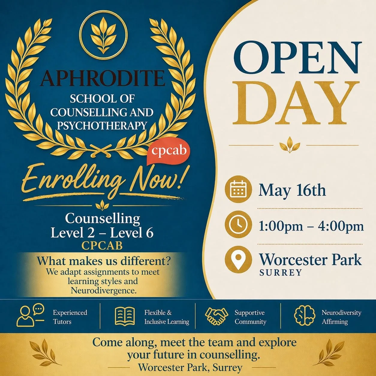 Open Day for Aphrodite School of Counselling &amp; Psychotherapy