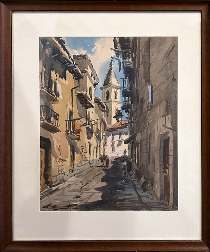 20th Century Spanish School, "Street Scene, Madrid"
