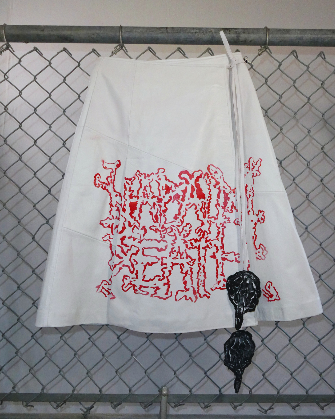 Napalm Leather Wrap Skirt