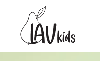 Logo of LAU Kids featuring an outlined apple and the text 'LAU kids'
