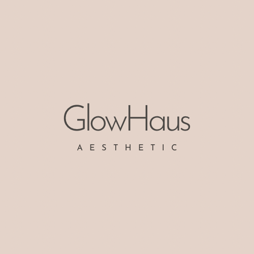 GlowHaus Aesthetic logo on a light beige background.