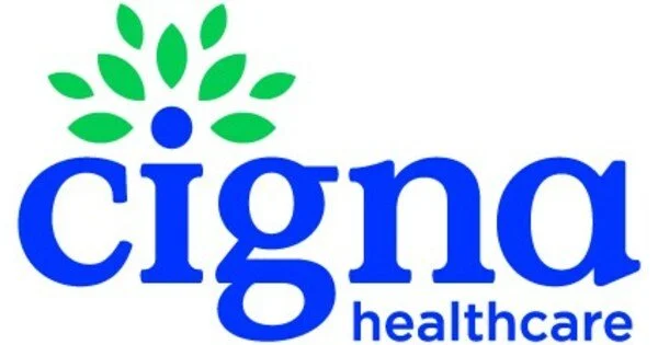 The Cigna Healthcare logo with a green leaf design above the company name in blue.