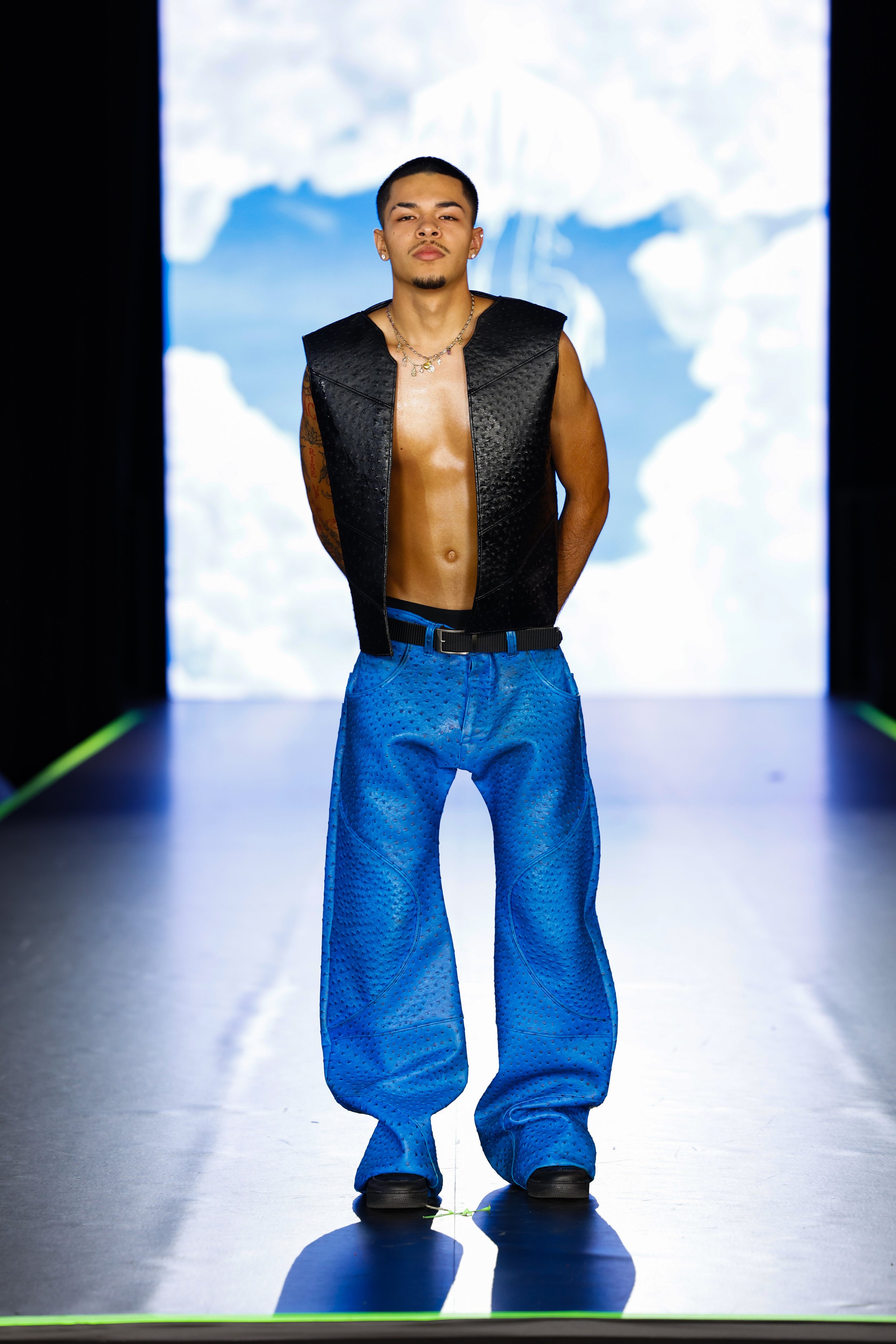 BYTE, BLACKOUT Vest, Bloo Magic Pants.