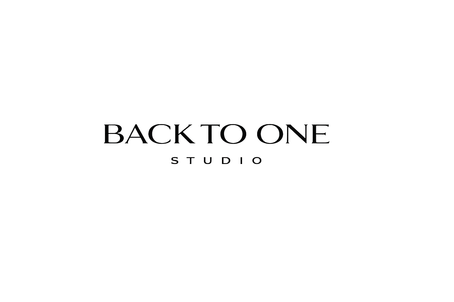 Black background with white text that says "BACK TO ONE STUDIO".