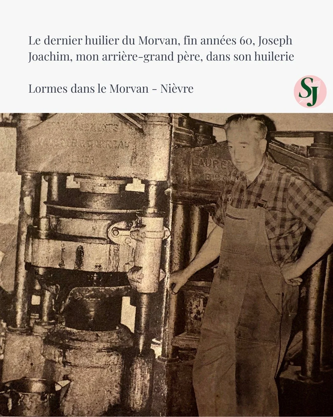 🌿Mon arri&egrave;re-grand-p&egrave;re Joseph &eacute;tait le dernier huilier du Morvan &agrave; son &eacute;poque.

Il pressait la noix, la noisette, la cameline sous la meule de pierre, &agrave; une &eacute;poque o&ugrave; l'on ne jurait que par le