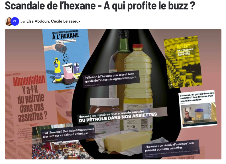 Tribune du journal Le Monde "Scandale de l'hexane - A qui profite le buzz ?"