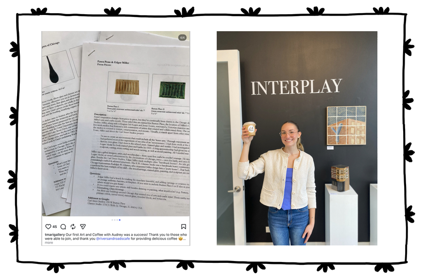 The first art talk at T. Mari Gallery connected pieces from showing artists to architectural themes in Chicago.