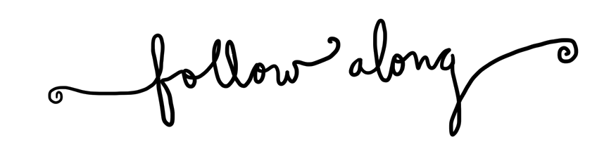 Handwritten text that says 'follow along' in cursive style.