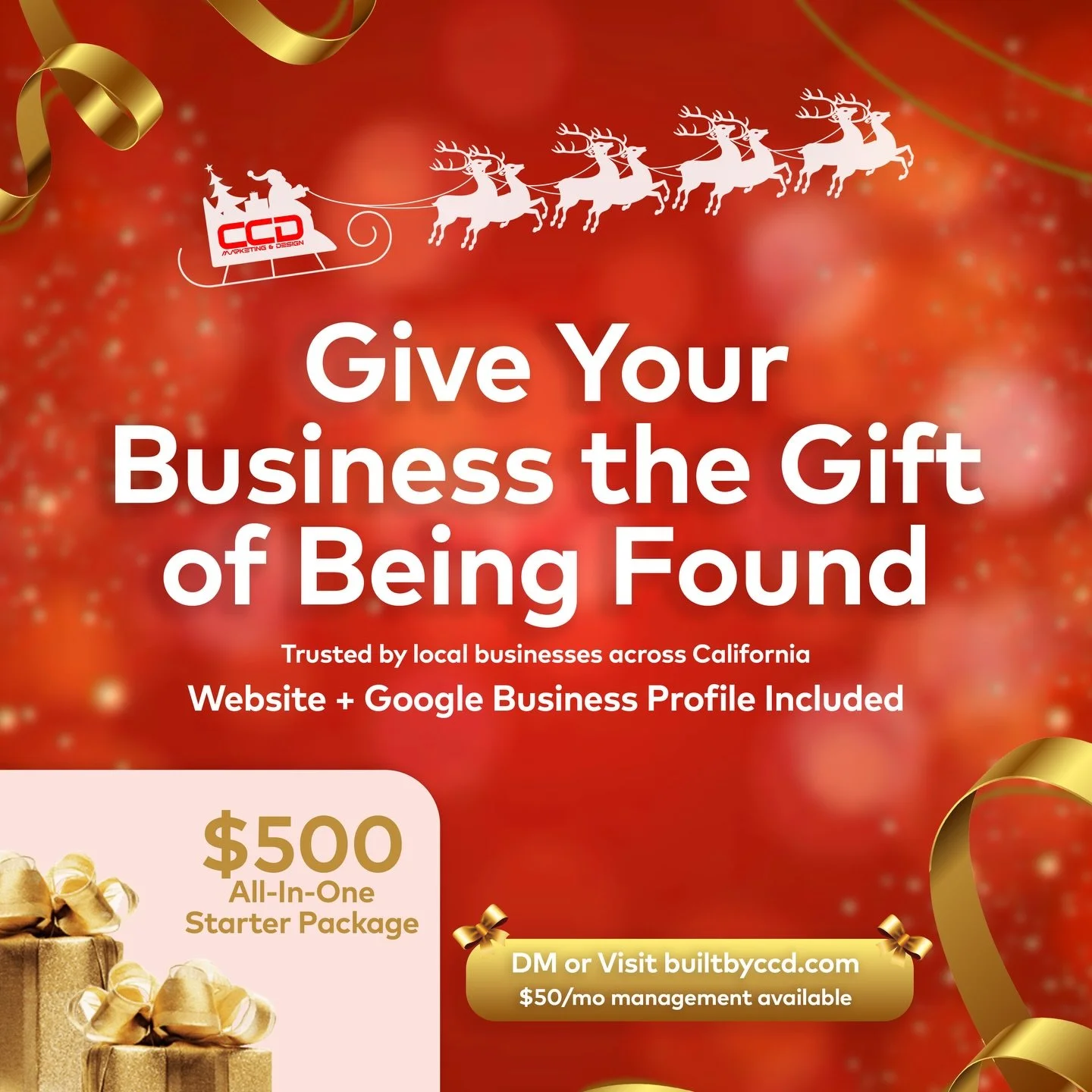 🎄 Give your business the gift of a real online presence.

✔ SEO website
✔ Google Business Profile
✔ Fast setup
✔ Always available support

All for $500.
DM or visit builtbyccd.com
&mdash;
#holidays #websitebuilder #marketing #localbusiness #smallbus