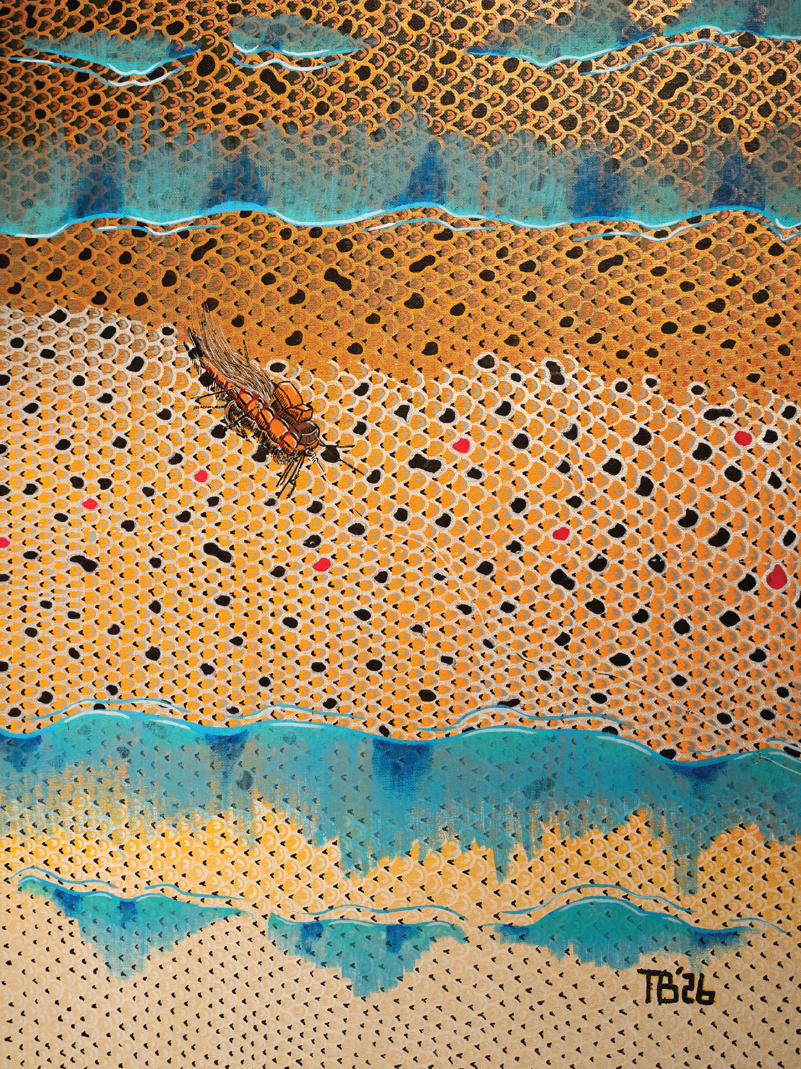 Flank-N-Fly - Salmon Fly Brown Trout Giclee Print