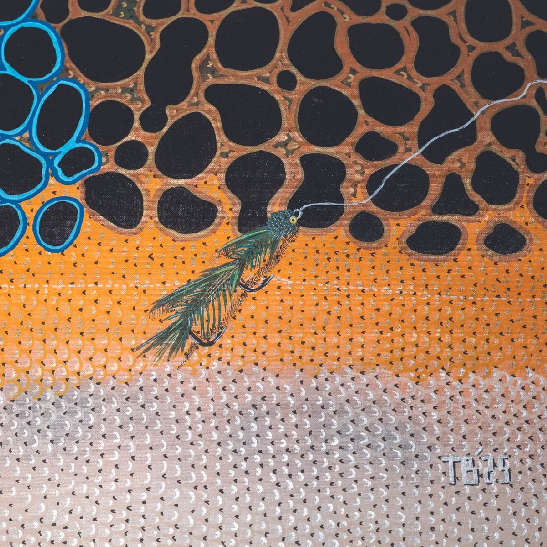 Flank-N-Fly - Streamer Brown - Giclee Print