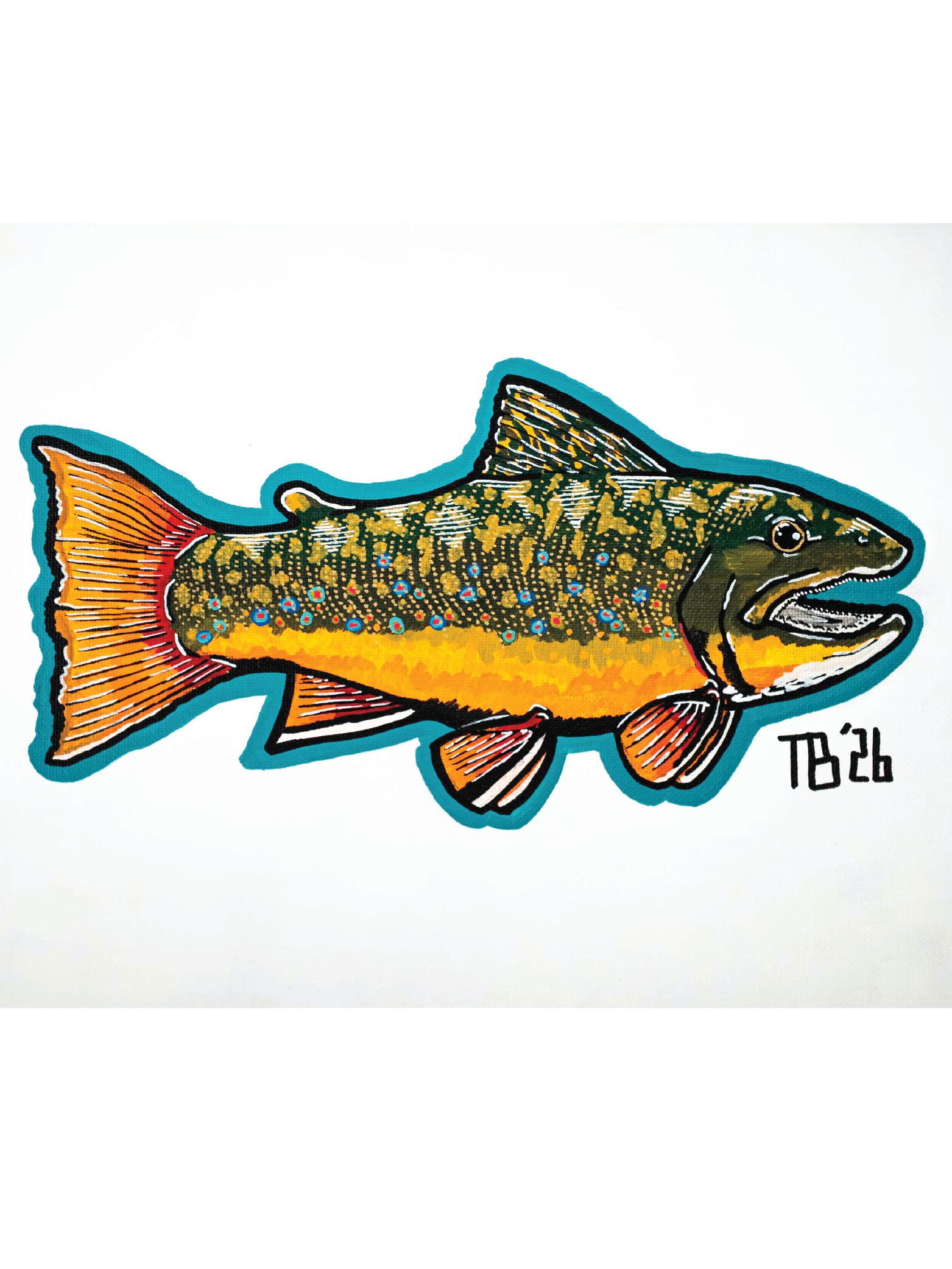 Outliners - Alpine Brook Trout Giclee Print