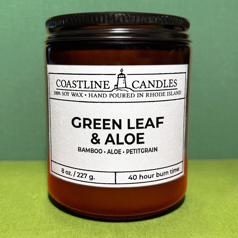 Green Leaf & Aloe - 8 oz. soy wax candle