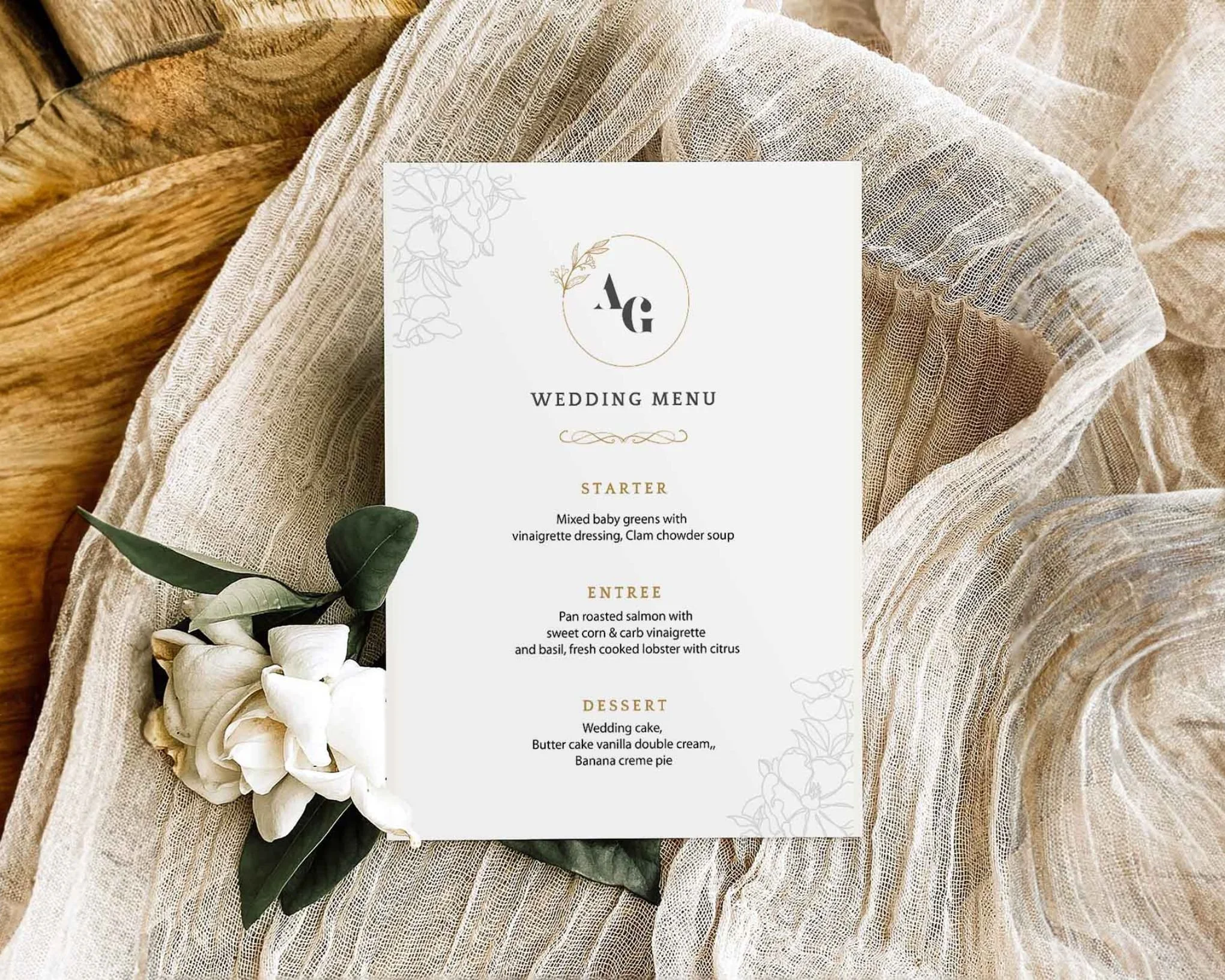 Minimal Elegant Floral Invitation 