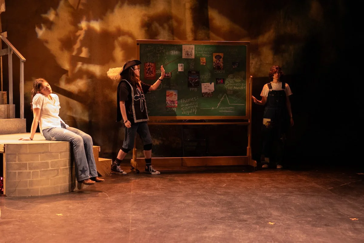 Set piece designed by the dramaturgy team that showed Kai's Research on the different Three Musketeer film adaptations