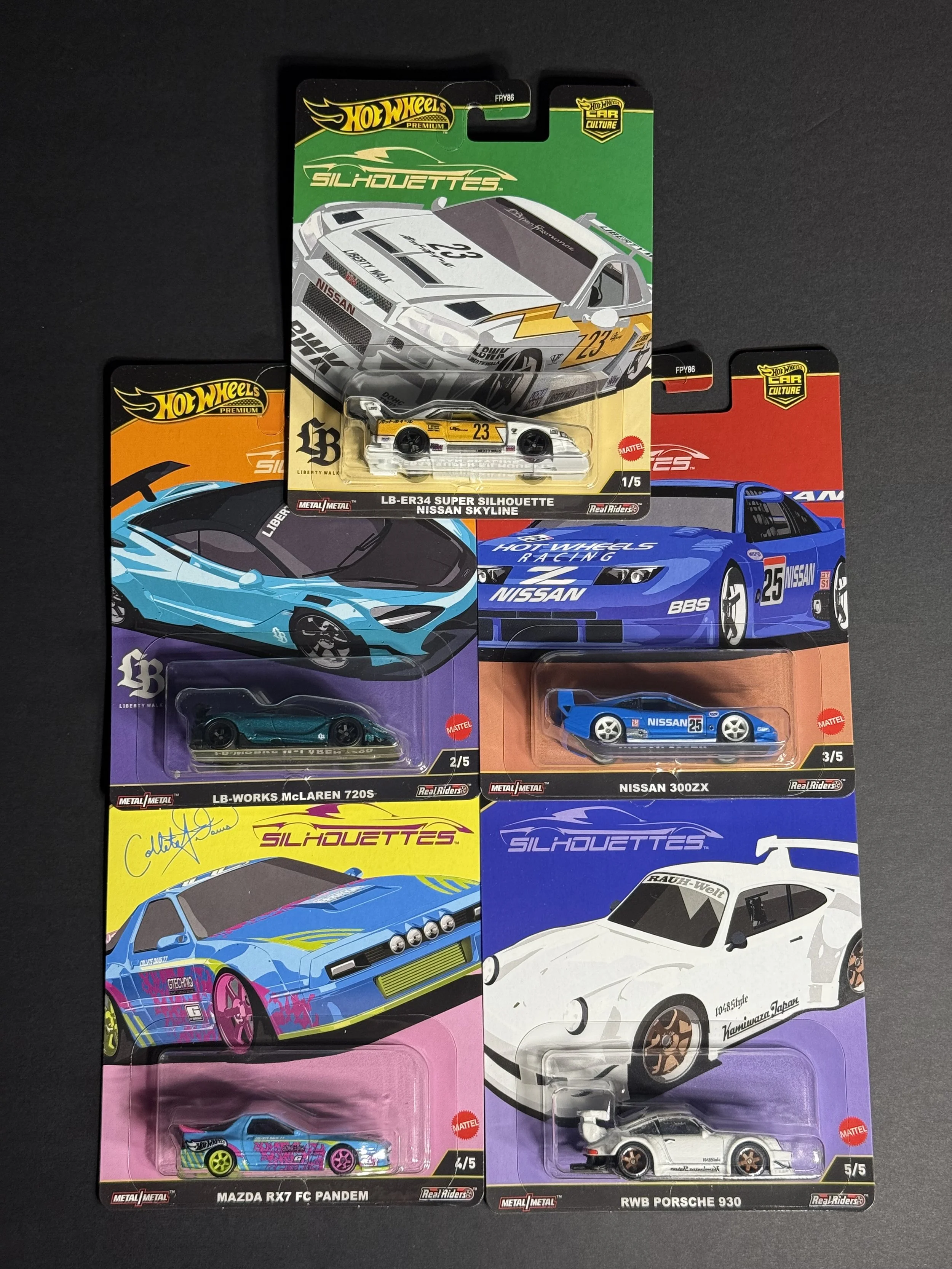 Silhouettes set of 5 cars