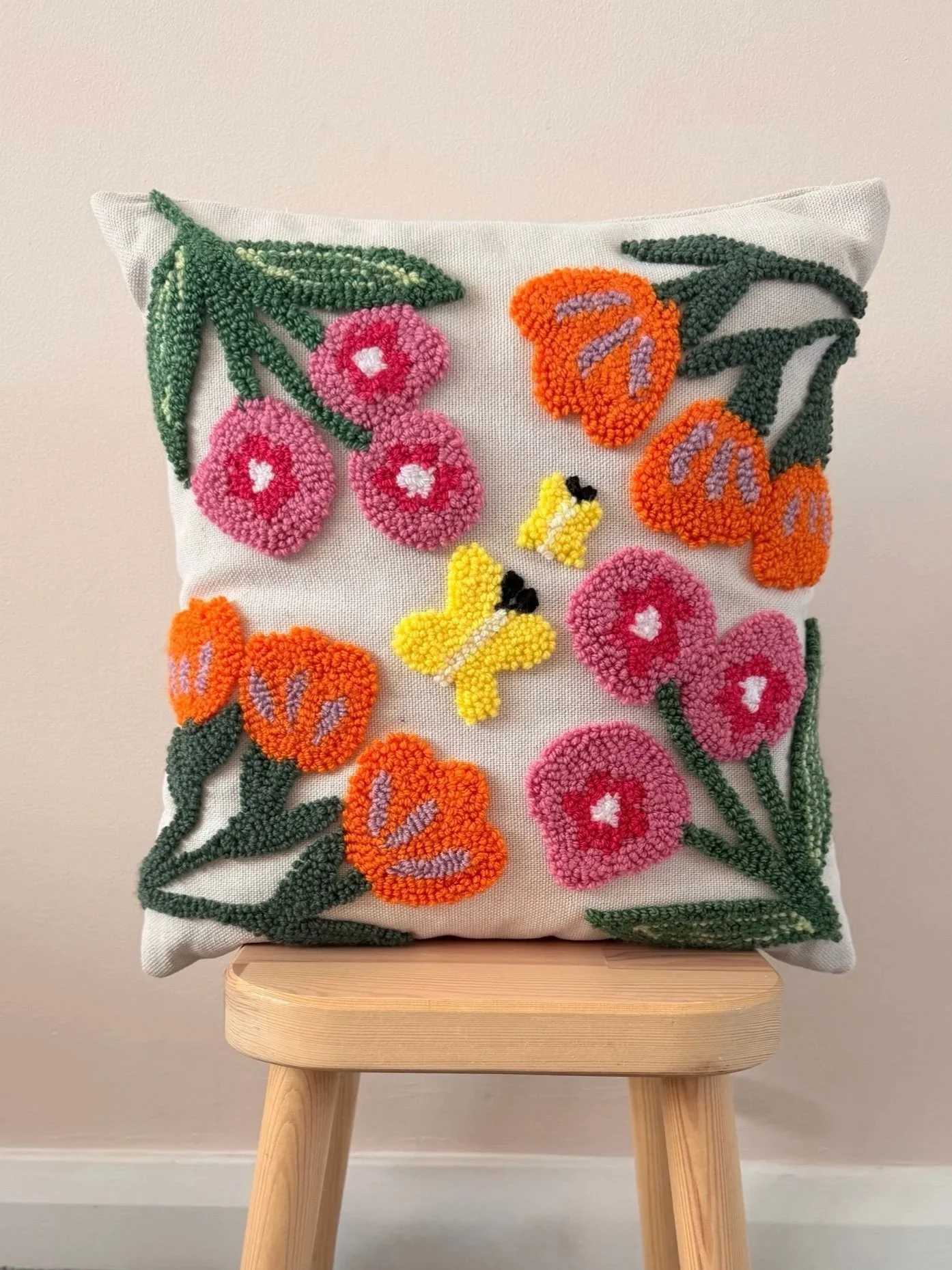 Floral Punch Needle Cushion Kit