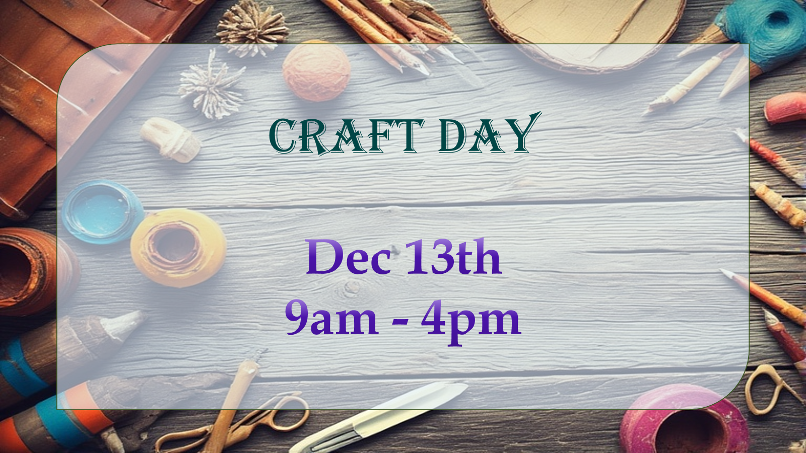 Craft Day Cancelled