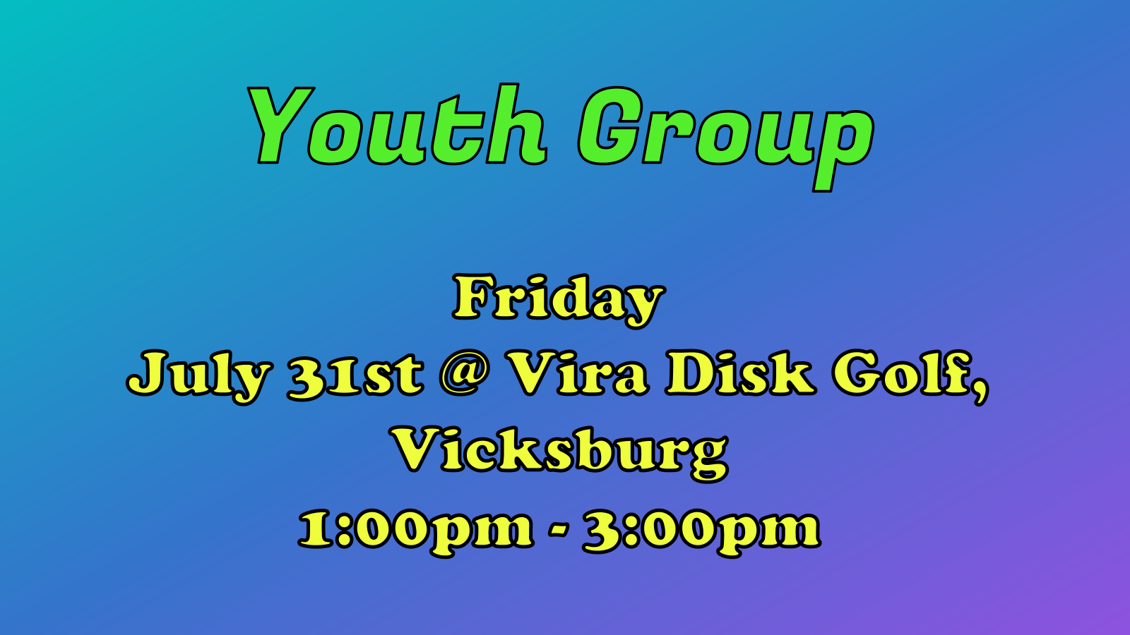 Youth Disc Golf Outing