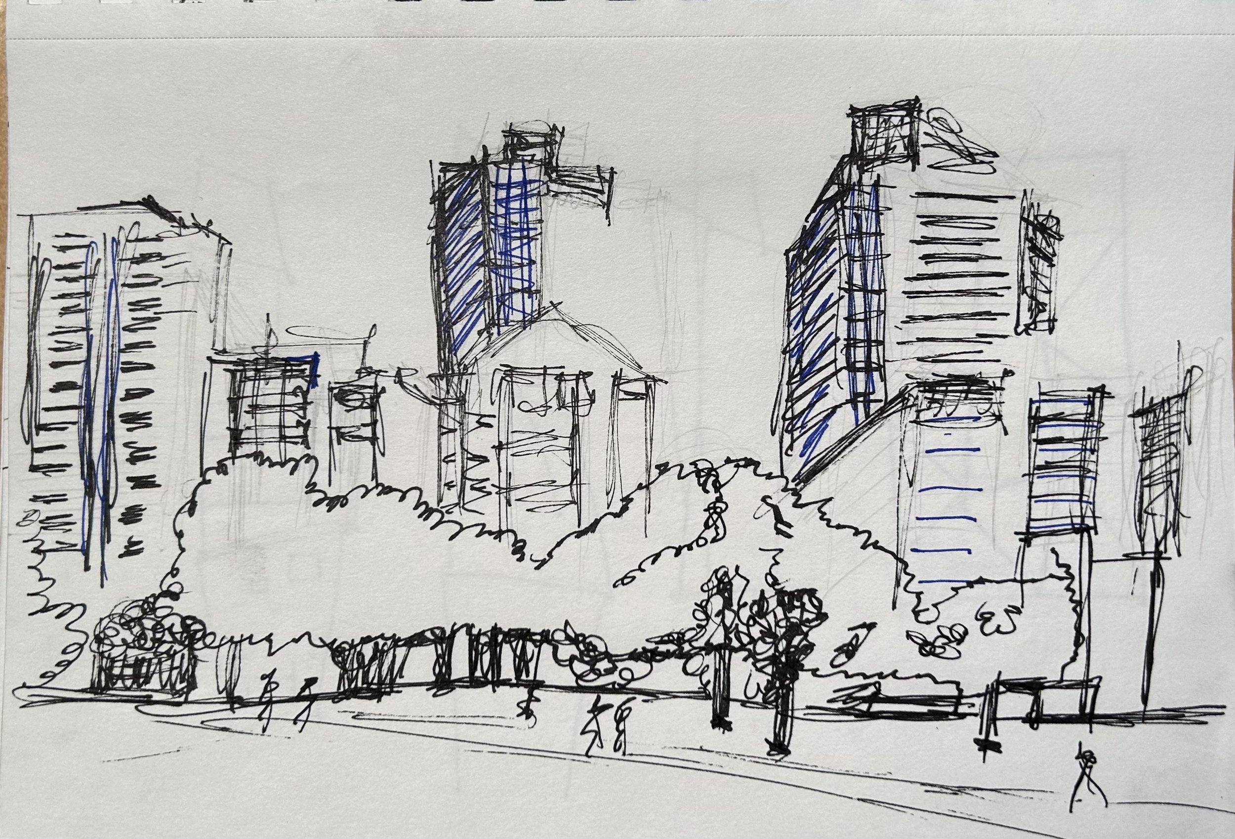 Pen & Ink, Boston Back Bay, 2012
