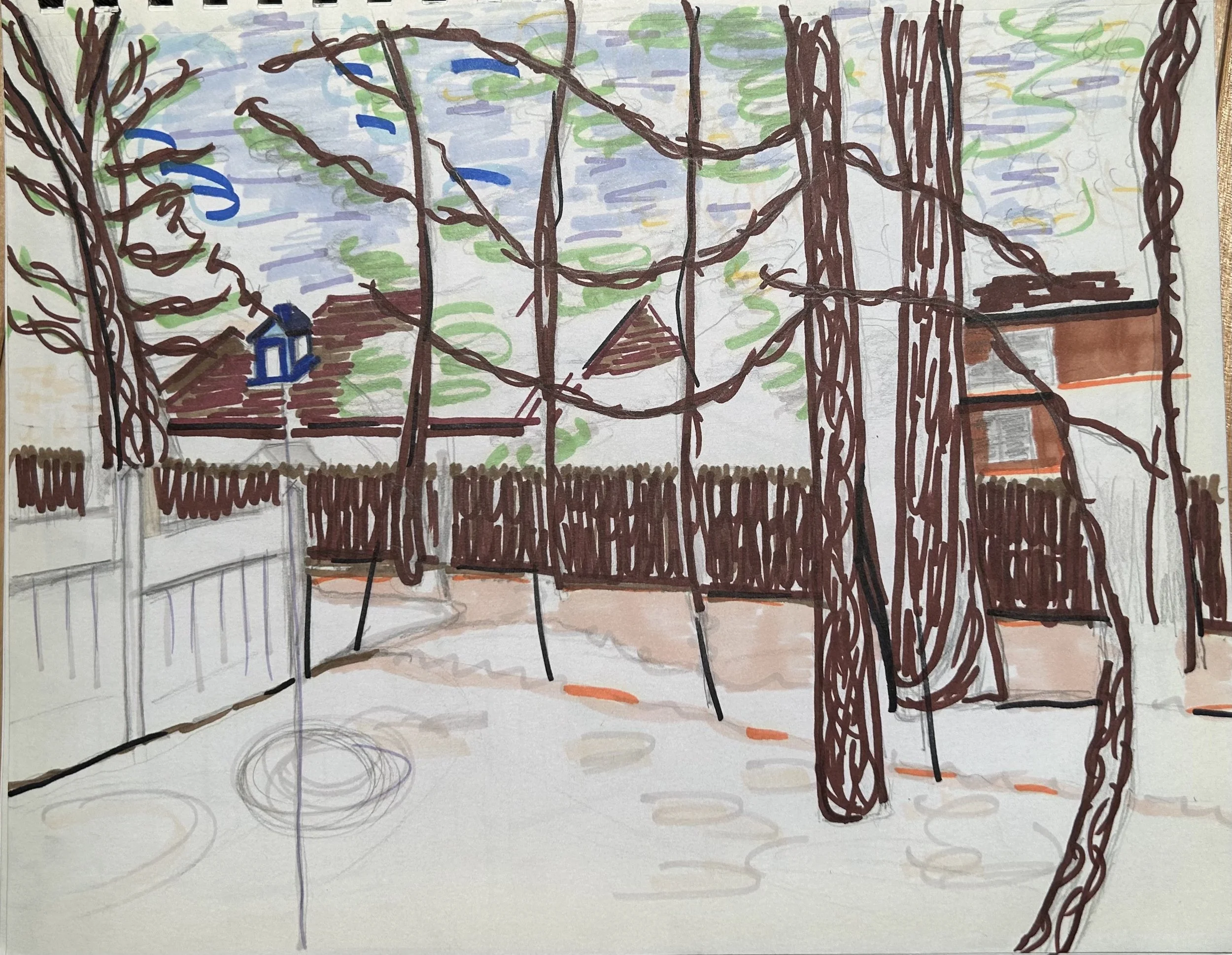 Sharpee & Prismacolor Landscape, Clifton Park, NY, 2020