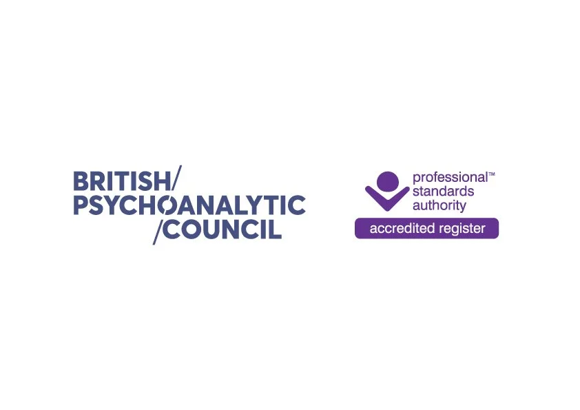 Logo of the British Psychoanalytic Council with text indicating it is an accredited register by the professional standards authority.